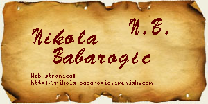 Nikola Babarogić vizit kartica